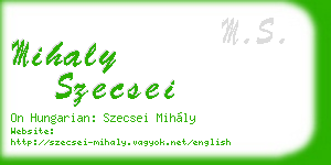 mihaly szecsei business card